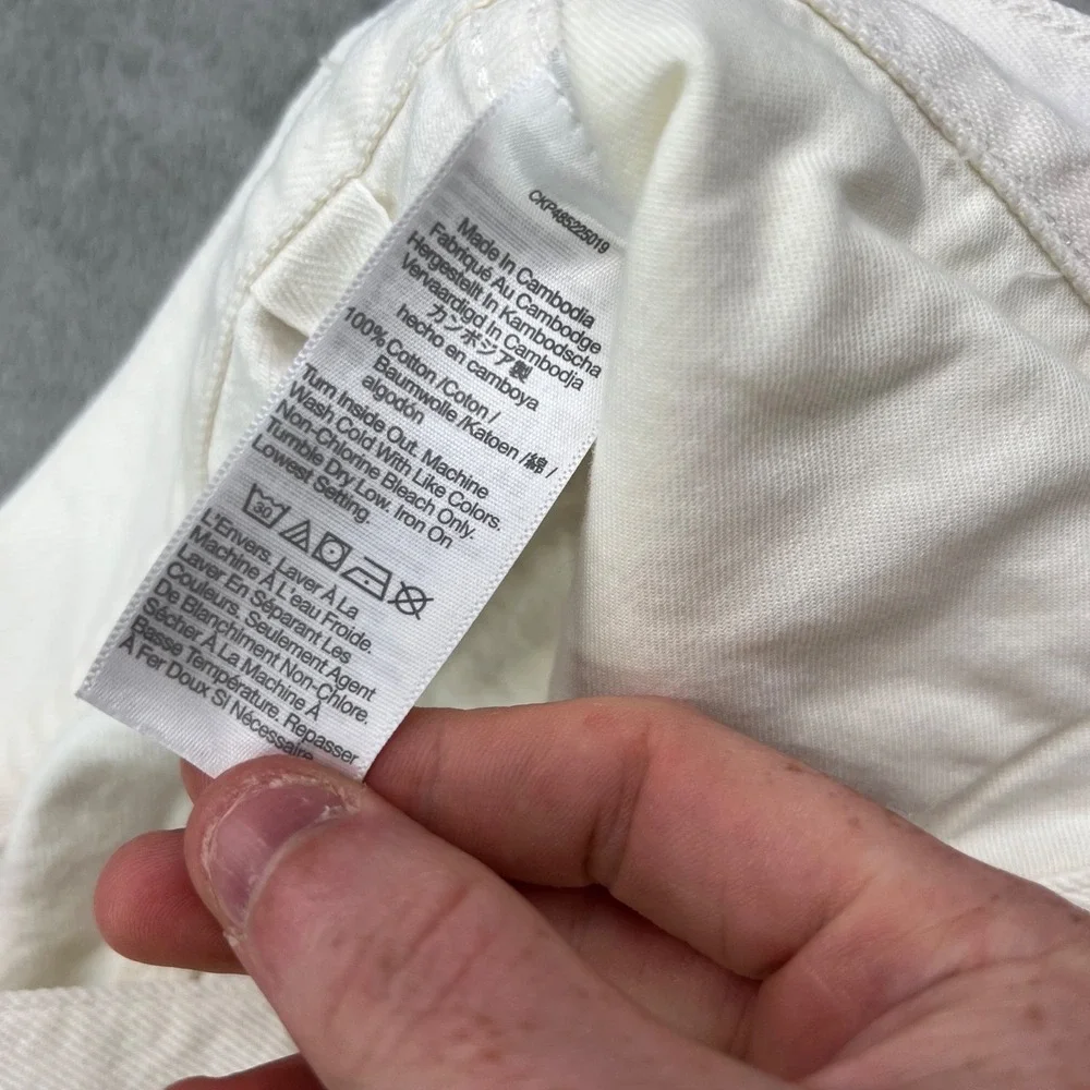 Madewell The Rilee Denim Midi Skirt Size 27 Slit Tile‎ White Cotton 90s